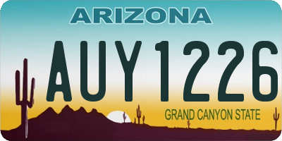 AZ license plate AUY1226