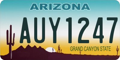 AZ license plate AUY1247