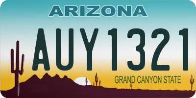 AZ license plate AUY1321