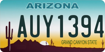 AZ license plate AUY1394