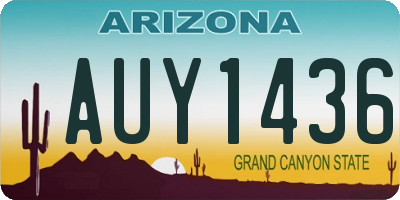 AZ license plate AUY1436
