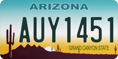 AZ license plate AUY1451