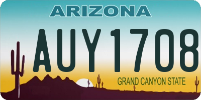 AZ license plate AUY1708
