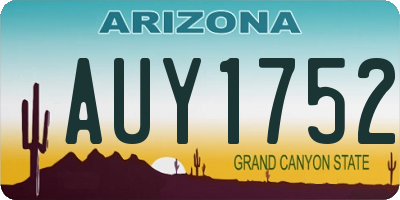 AZ license plate AUY1752