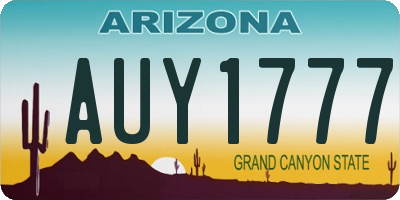 AZ license plate AUY1777