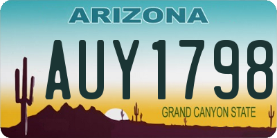 AZ license plate AUY1798