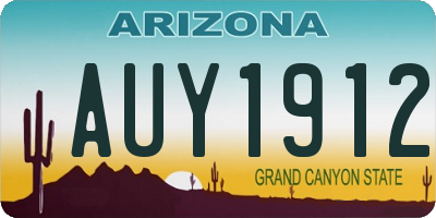 AZ license plate AUY1912