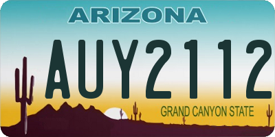 AZ license plate AUY2112