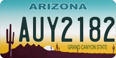 AZ license plate AUY2182