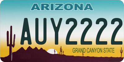 AZ license plate AUY2222