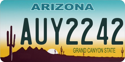 AZ license plate AUY2242