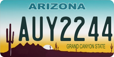 AZ license plate AUY2244