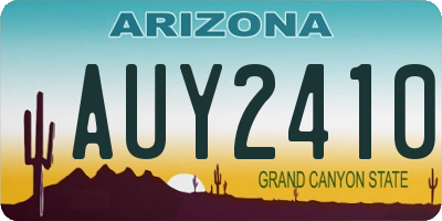 AZ license plate AUY2410