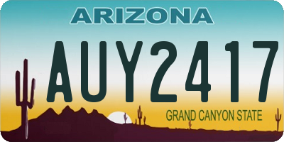 AZ license plate AUY2417