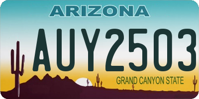 AZ license plate AUY2503