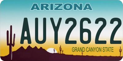 AZ license plate AUY2622