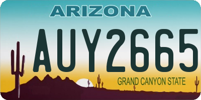 AZ license plate AUY2665