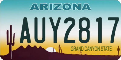 AZ license plate AUY2817