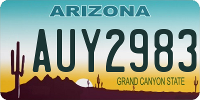 AZ license plate AUY2983
