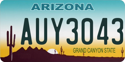 AZ license plate AUY3043