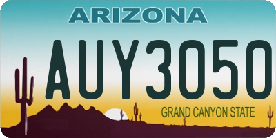 AZ license plate AUY3050