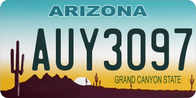 AZ license plate AUY3097