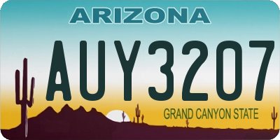 AZ license plate AUY3207