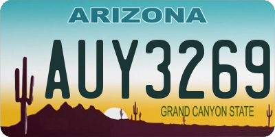 AZ license plate AUY3269