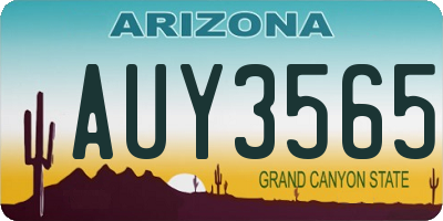 AZ license plate AUY3565