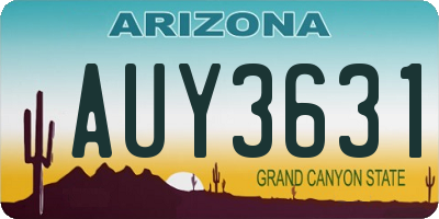 AZ license plate AUY3631