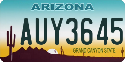 AZ license plate AUY3645