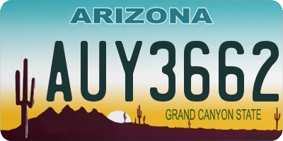 AZ license plate AUY3662