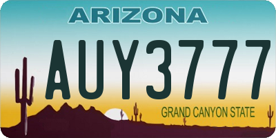 AZ license plate AUY3777