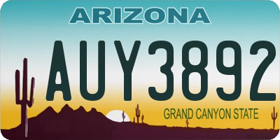AZ license plate AUY3892