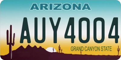 AZ license plate AUY4004