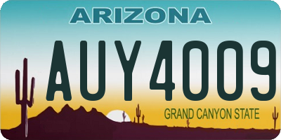 AZ license plate AUY4009