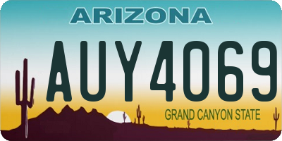 AZ license plate AUY4069