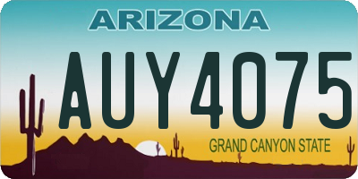 AZ license plate AUY4075