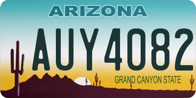 AZ license plate AUY4082