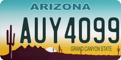 AZ license plate AUY4099