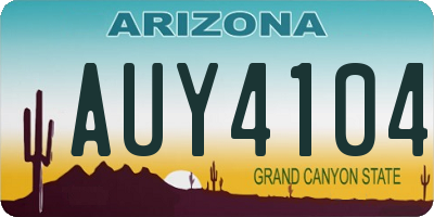 AZ license plate AUY4104