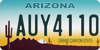 AZ license plate AUY4110