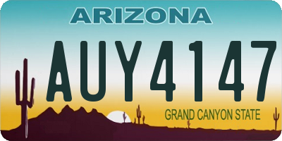 AZ license plate AUY4147