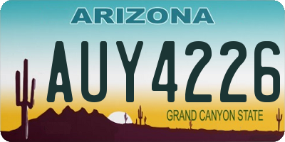 AZ license plate AUY4226