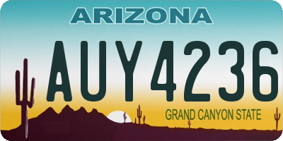 AZ license plate AUY4236