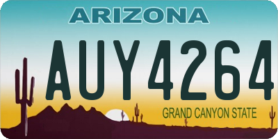 AZ license plate AUY4264