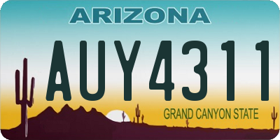AZ license plate AUY4311