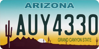 AZ license plate AUY4330