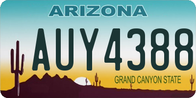 AZ license plate AUY4388
