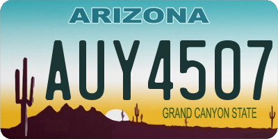 AZ license plate AUY4507